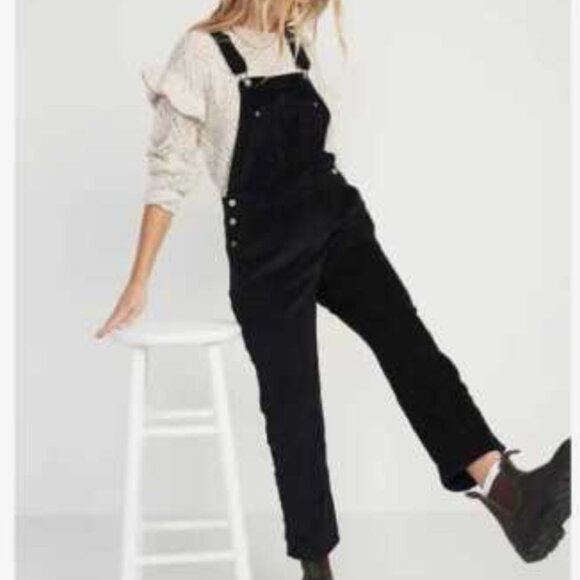 EUC Old Navy Midnight Navy Blue Corduroy Overalls in Women's 16 - Picture 2 of 15